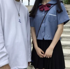 学院风2020新款小清新春装套装女两件套海军领衬衫上衣裙子网红萌