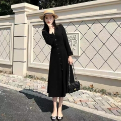 2020年新款女装春秋装赫本风心机小黑裙法式连衣裙气质女神范衣服