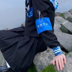 蓝色诱惑jk制服黑蓝暗黑水手服日系地狱少女暗黑jk