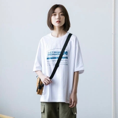 Epicsocotra潮牌美式字母印花纯棉宽松短袖T恤 半袖体恤衫tee男女