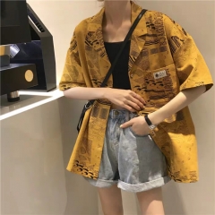 早春女上衣chic慵懒风衬衫女复古港味