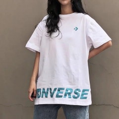 Conversr匡威人像圆领短袖男女宽松潮牌ins港风情侣时尚t桖上衣衫
