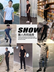 男士运动2020夏装新款韩版潮流夏季短袖潮牌男装 上衣+裤子两件套装