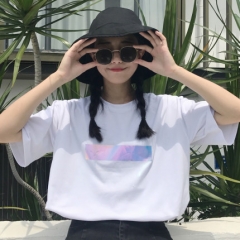 2020新款酷酷的女装夏季韩版百搭舒服清爽白色短袖t恤女