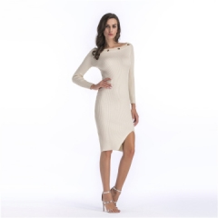 Plain blank dress fashion wool women solid 白色 L