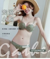 夏季薄款内衣女小胸聚拢无钢圈文胸收副乳上托内裤一套女性感套装