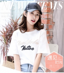 短袖女t恤韩版2018夏装上衣服白色体恤学生体桖衫百搭宽松女装潮