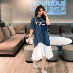 连衣裙女夏季2020新款韩版网红学生宽松大码中长款超仙A字裙子潮 白色 s