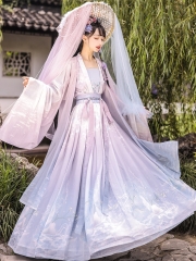 店庆款昙华一梦竖领大襟长袄汉服女马面裙搭云肩
