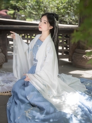 醉雨朵龙啸正品原创中国风对襟齐腰襦裙白菜全套汉服女夏季薄款仙