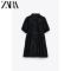ZARA 新款 TRF 女装 宽摆连衣裙 07901903800 黑色 M
