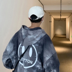 卫衣男连帽秋季炸街情侣装衣服潮牌宽松潮ins港风上衣女扎染嘻哈