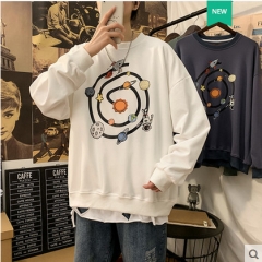 秋季个性卡通印花卫衣男潮流帅气百搭上衣休闲运动宽松青少年长袖