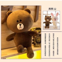 正版布朗熊毛绒玩具大号line friends公仔可爱女生玩偶床上 卡其色 30cm