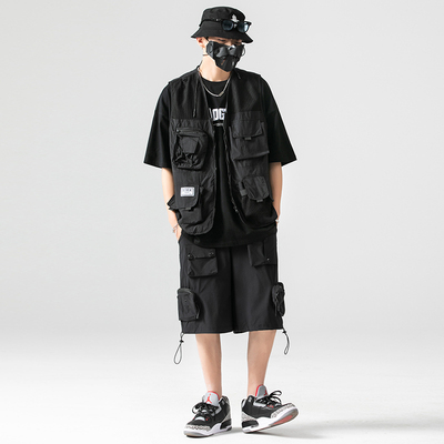 机能工装战术马甲男春秋宽松多口袋潮牌ins潮流背心外套